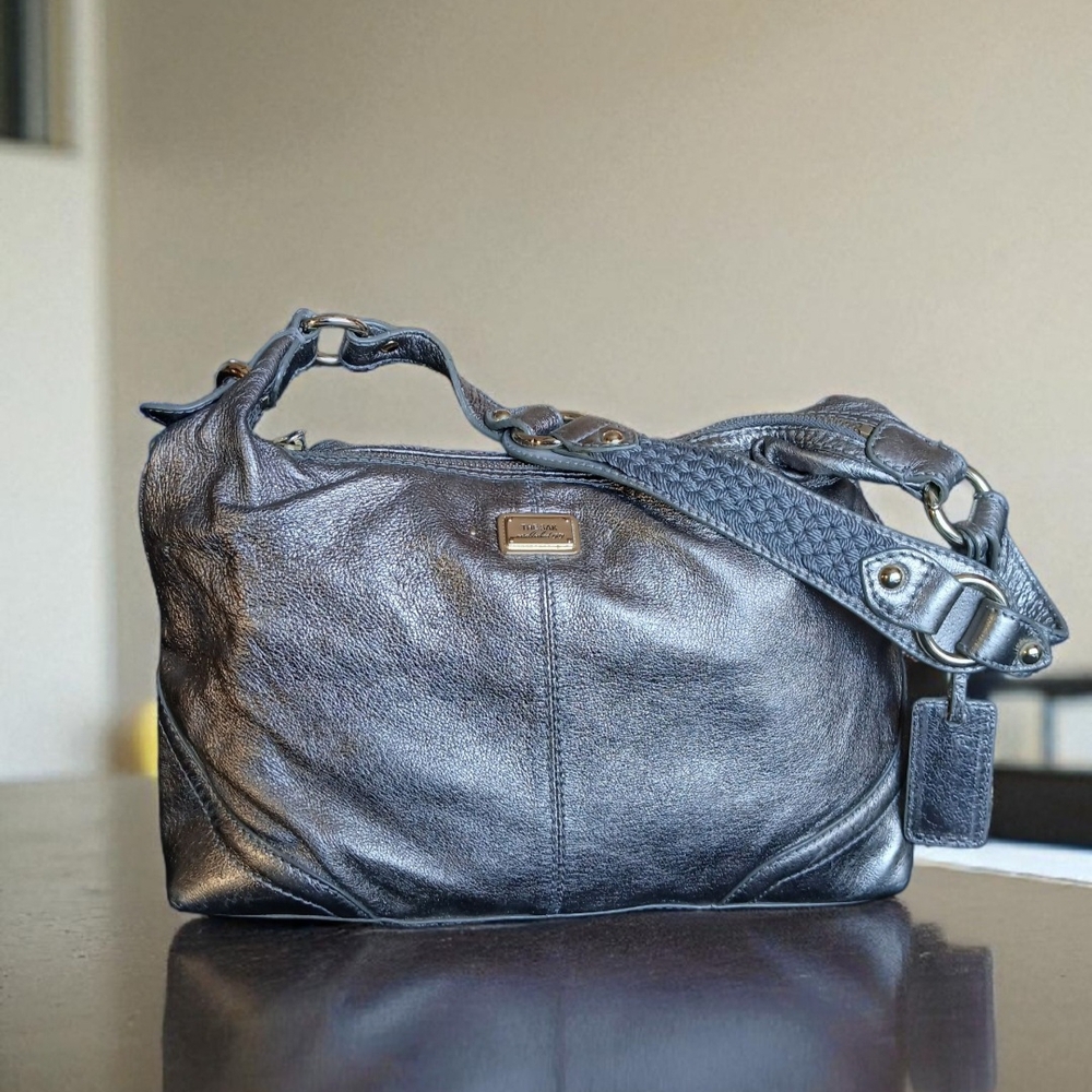 The Sak Metallic Gray Shoulder Bag